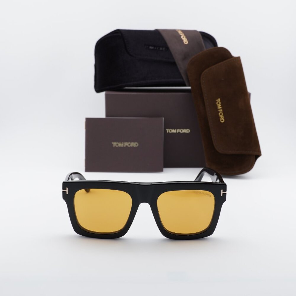 Tom Ford FT6068-B 001 Square Eyeglasses 53mm - Black/Clear with Magnetic Clip-on - Picture 7 of 10
